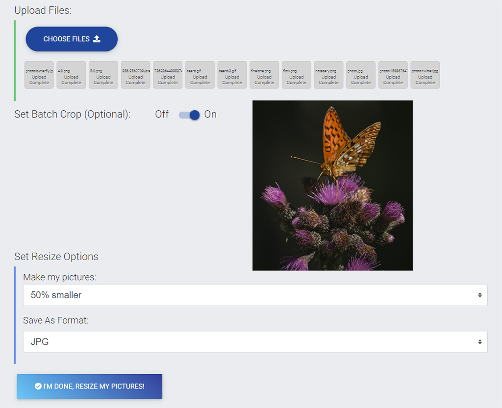 Crop multiple images at once Crop multiple images at once